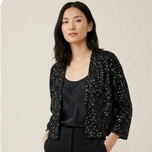 Eileen Fisher Silk Sequin Blazer